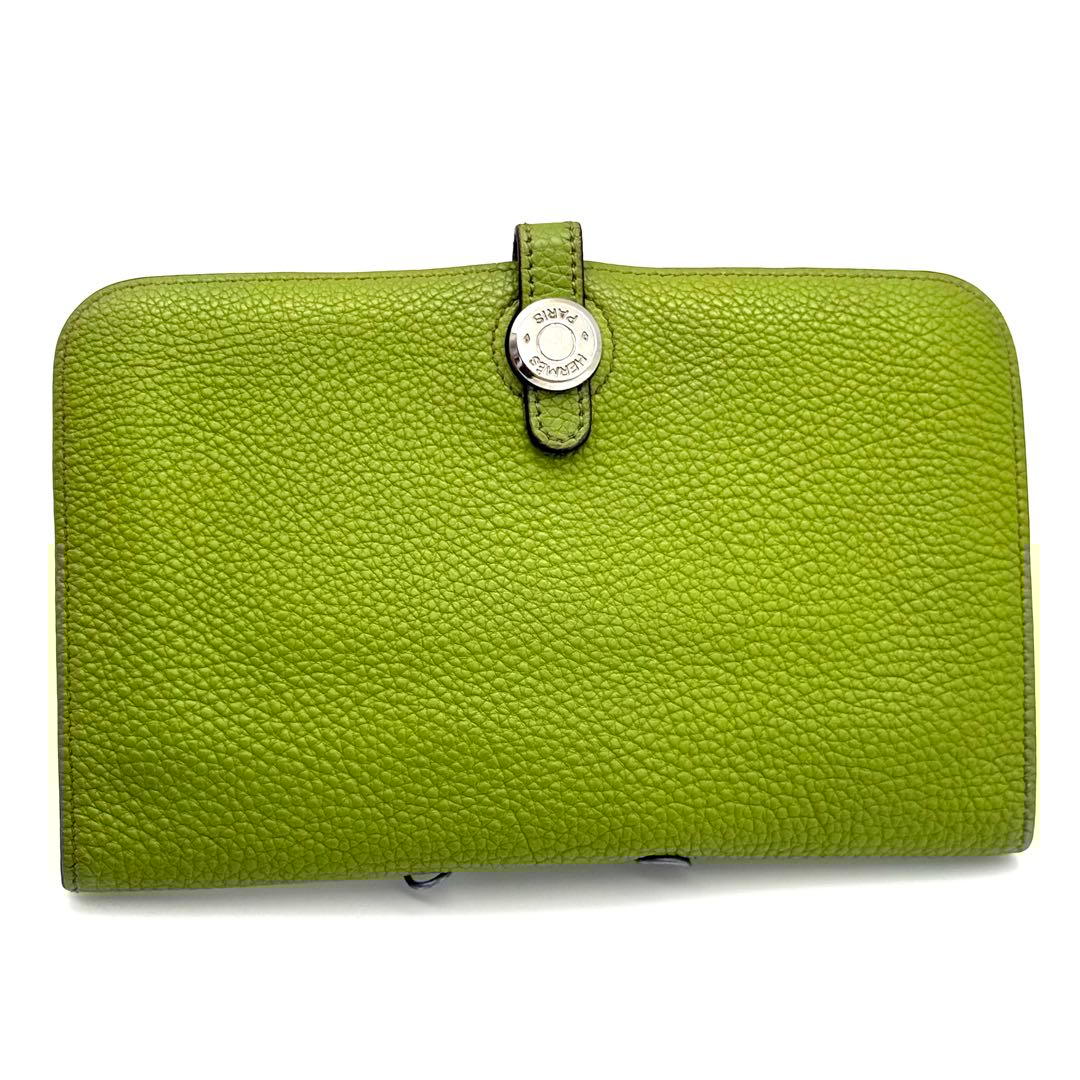 極上美品✨エルメス ドゴン GM デュオ グリーン 長財布 P25