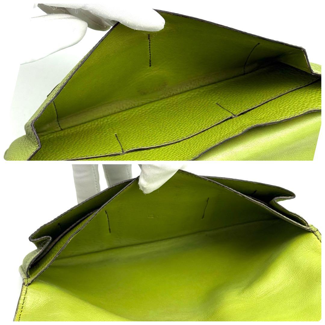 極上美品✨エルメス ドゴン GM デュオ グリーン 長財布 P25