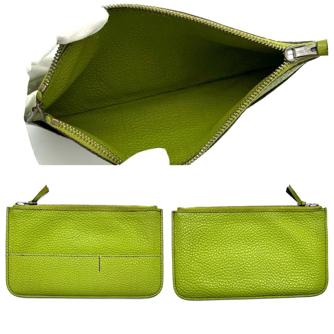 極上美品✨エルメス ドゴン GM デュオ グリーン 長財布 P25