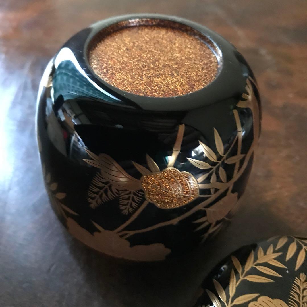 美品 希少 茶道具 棗 大棗 嵯峨蒔絵 村田宗覚 直径7×高