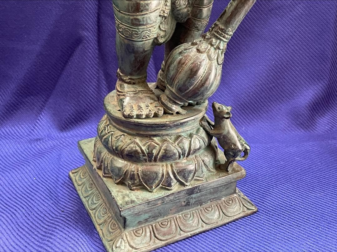 特大 ガネーシャ像 風水置物 ブロンズ 真鍮 アンティーク☆ 特大