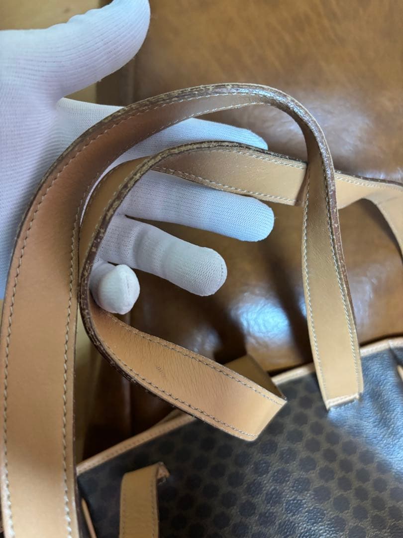 CELINE セリーヌ マカダム柄 トリオンフ トートバッグ ブラウン