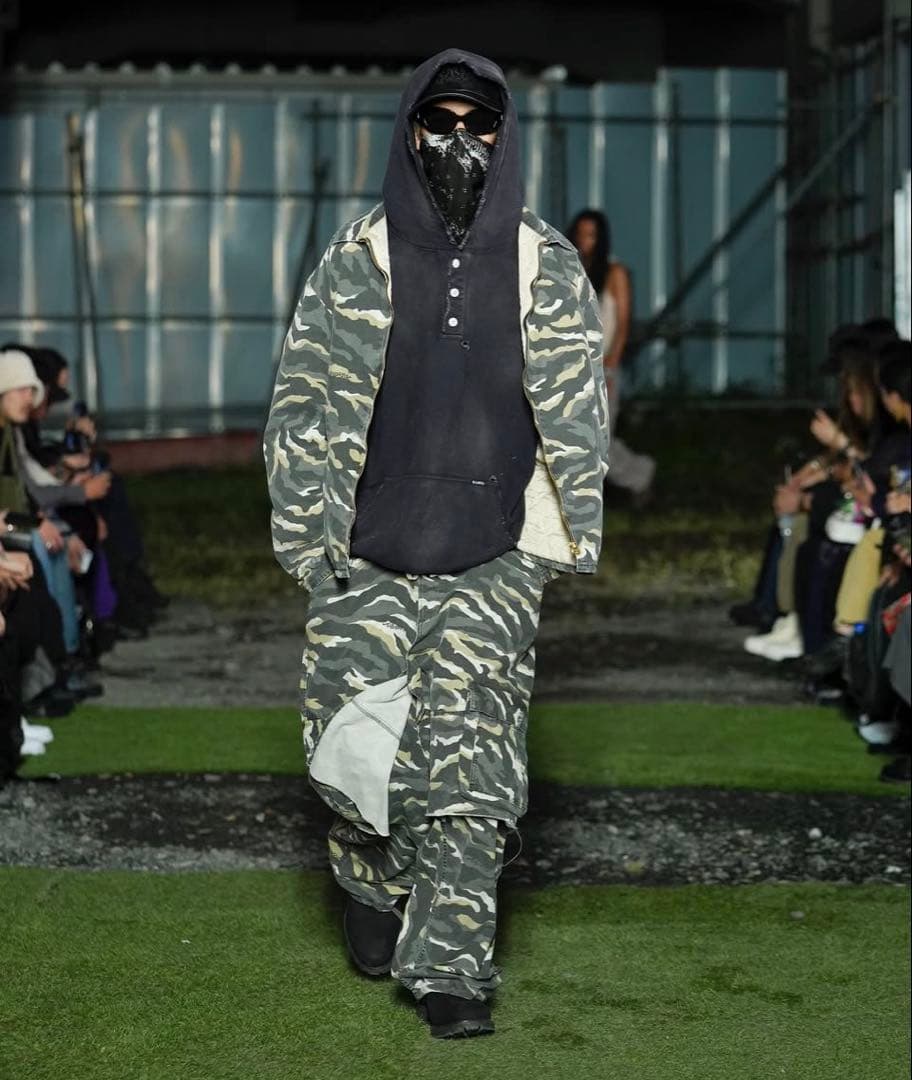 カミヤ 25ss M 新同タグ付き フェード ダメージ加工 スウェット パーカー