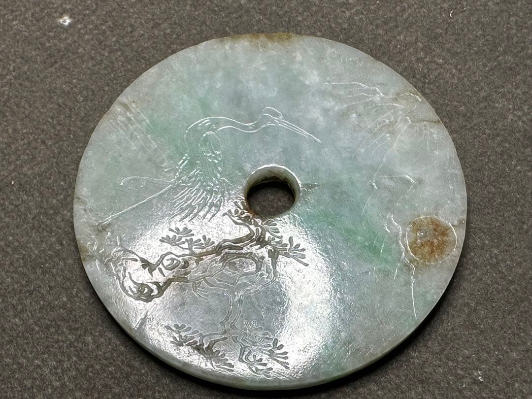 中国美術 翡翠 ループタイ 根付 天然素材 アンティーク 和彫 置物 骨董