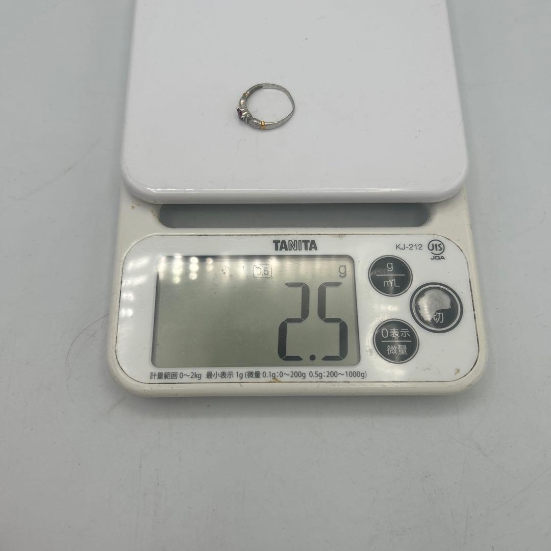 y*い様 K18刻印 ルビー付き ゴールドリング 指輪 総重量2.5g