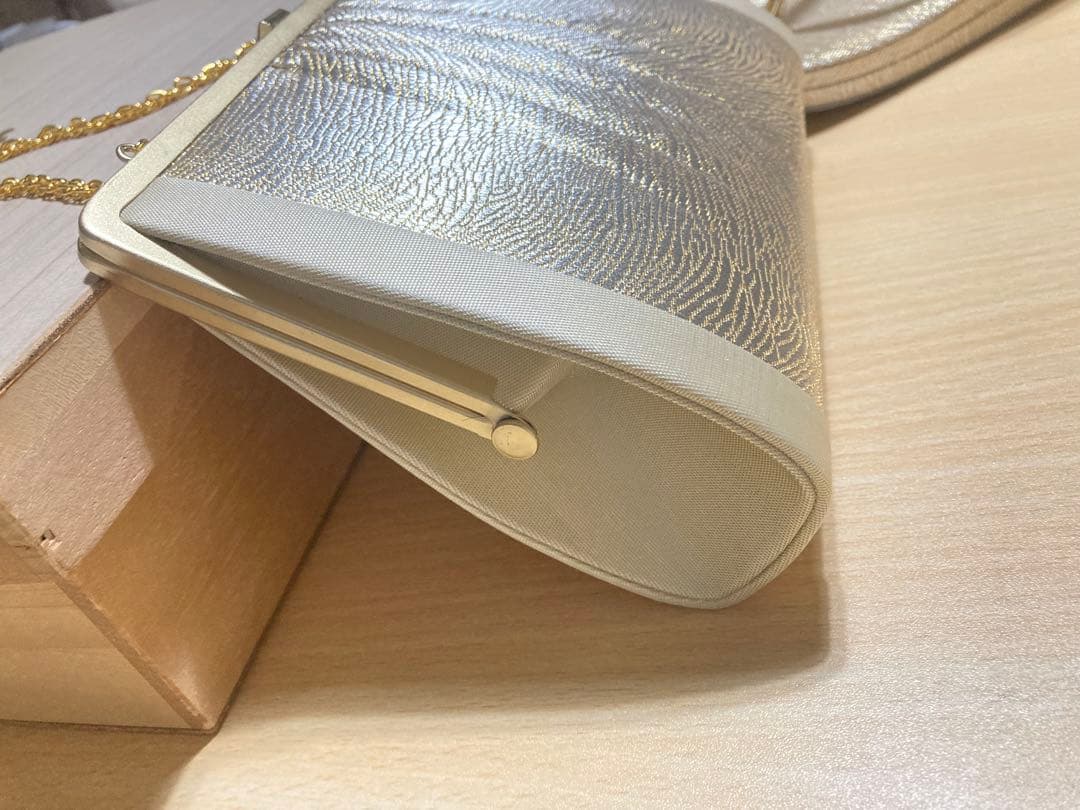 礼装用　佐賀錦の草履バッグセット　シャンパンゴールド　Lサイズ