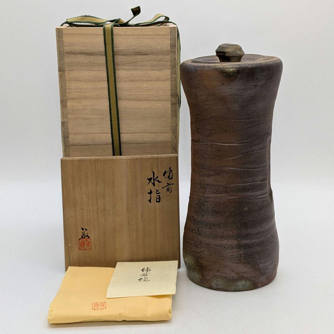 伝統工芸士 高原敏 備前焼 細水指C 共箱共布栞 水差し 抹茶道具 茶器 食器 伝統工芸士 高原敏 備前焼 細水指C 共箱共布栞 水差し 抹茶