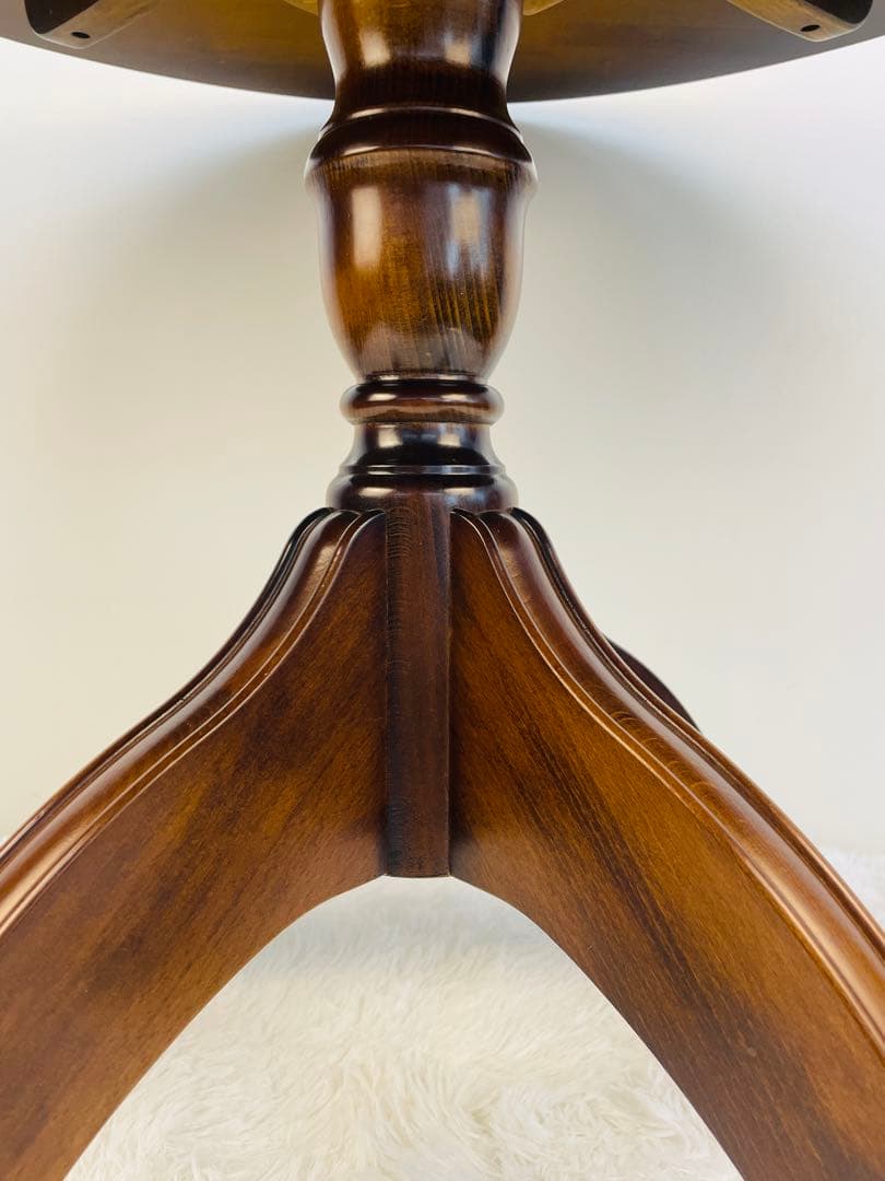 【美品】カリモク 丸テーブル 80cm ラウンド ダイニング　ブラウン