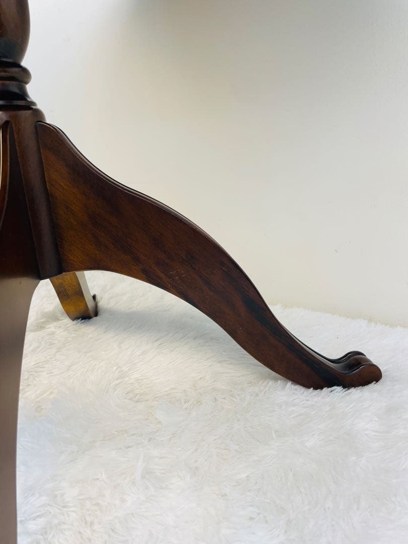 【美品】カリモク 丸テーブル 80cm ラウンド ダイニング　ブラウン