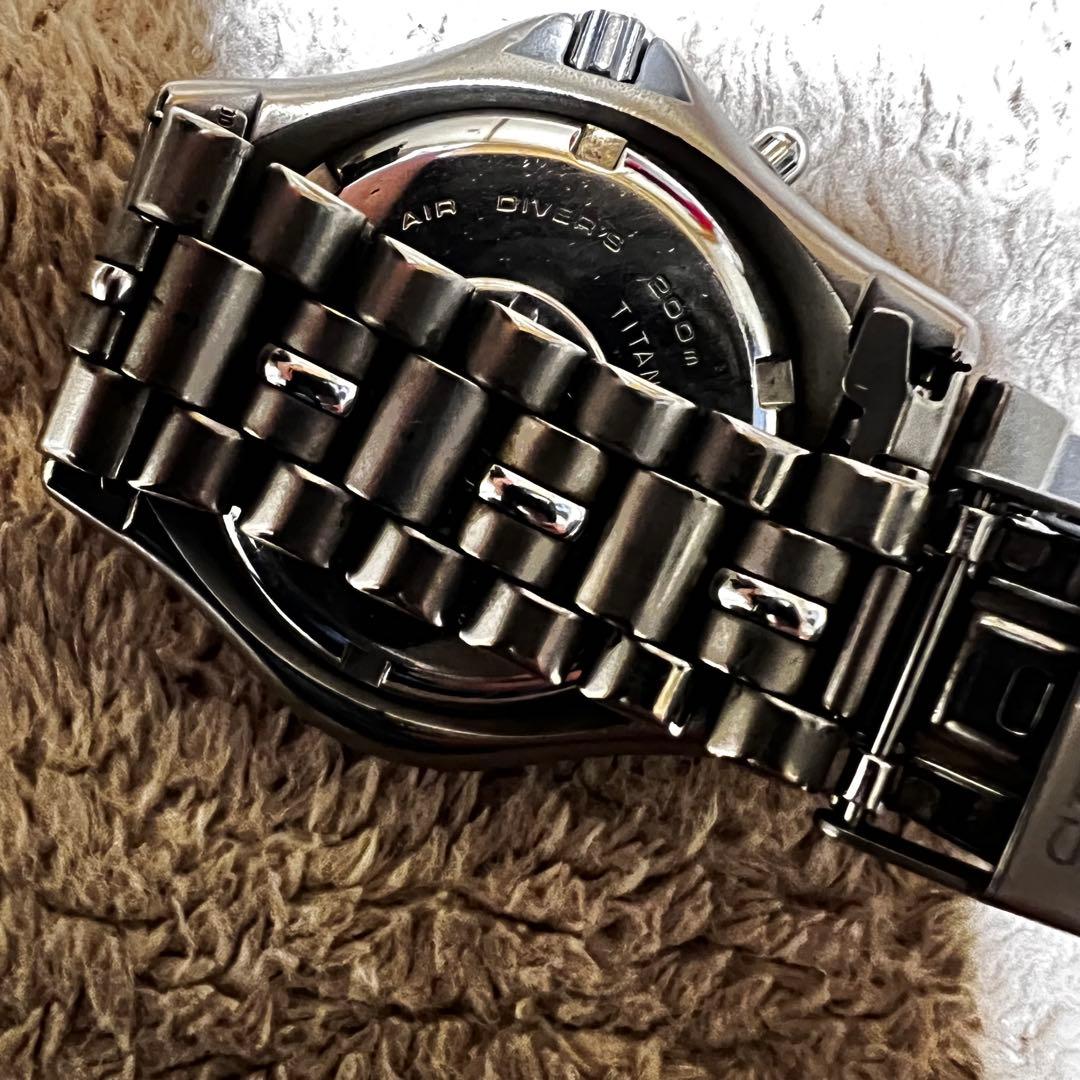 ビンテージ品美品稼働 スキューバ クォーツダイバー チタニウム