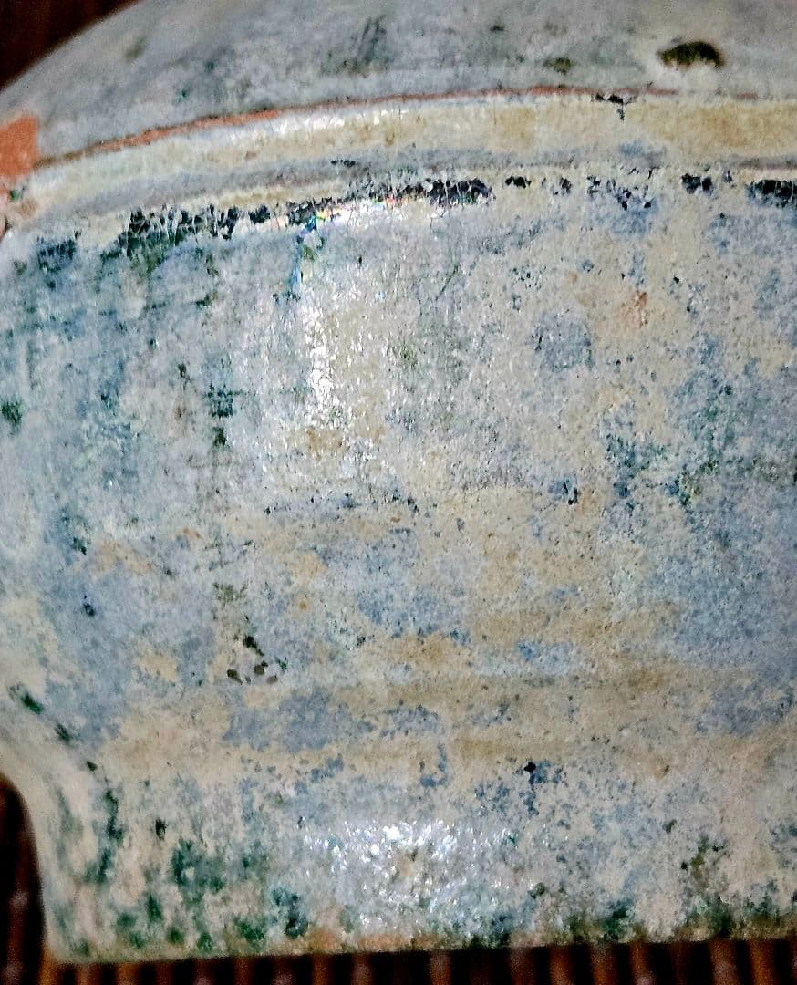 【本物保証❗️】中国古美術　中国古陶磁器　古玩　古代陶磁器　漢時代　漢緑釉銀化壺