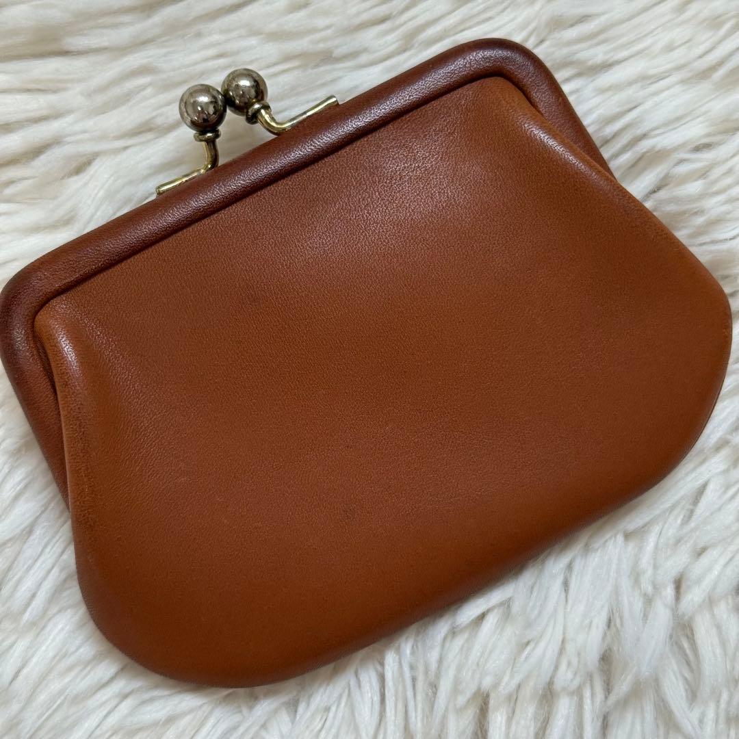 【希少美品】オールドコーチ　がま口 ケース　 グラブタンレザー　ブラウン