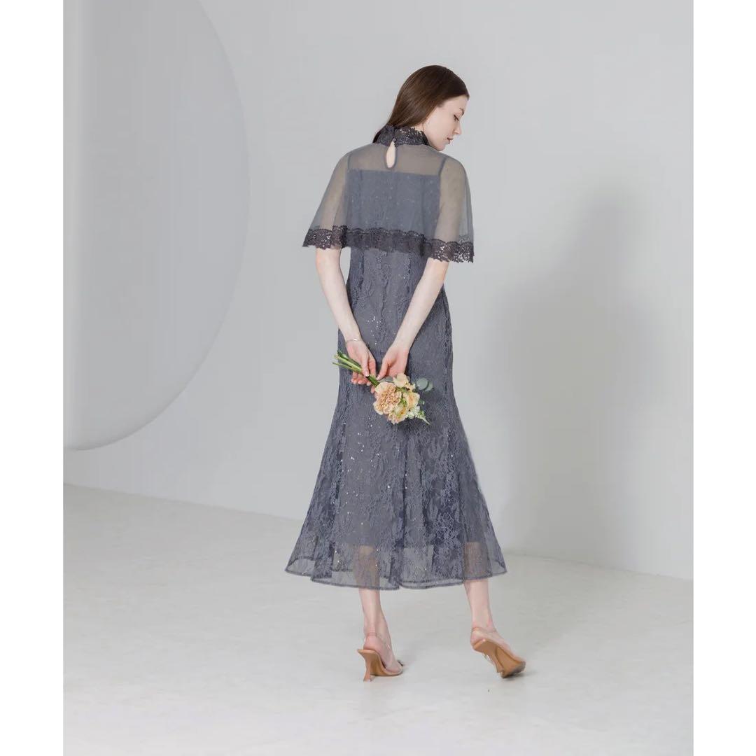 Leja レジャ ハイネック花柄レースボレロスパンコールマーメイドドレス