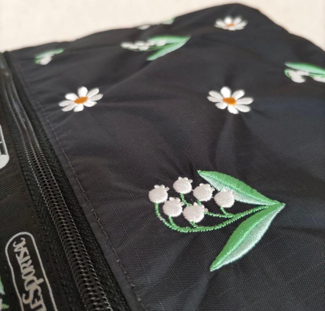 レスポートサック チェスティ トートバッグ 刺繍 花柄 ブラック