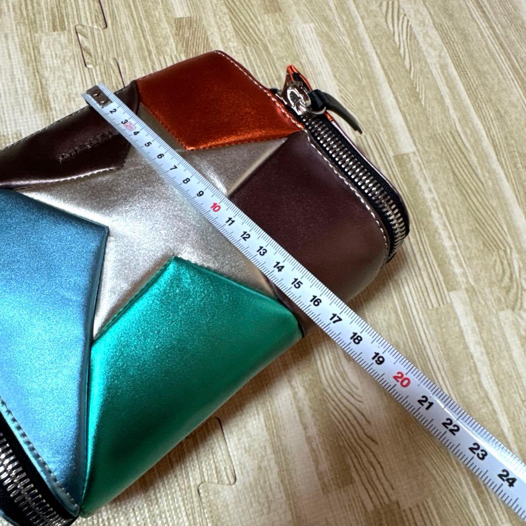 極美品】DIESELディーゼル マルチカラーレザーバッグ ショルダーチェーン付