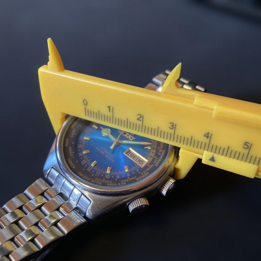 【レア美品】オリエント自動巻き腕時計 ワールドタム、デイデイト機能