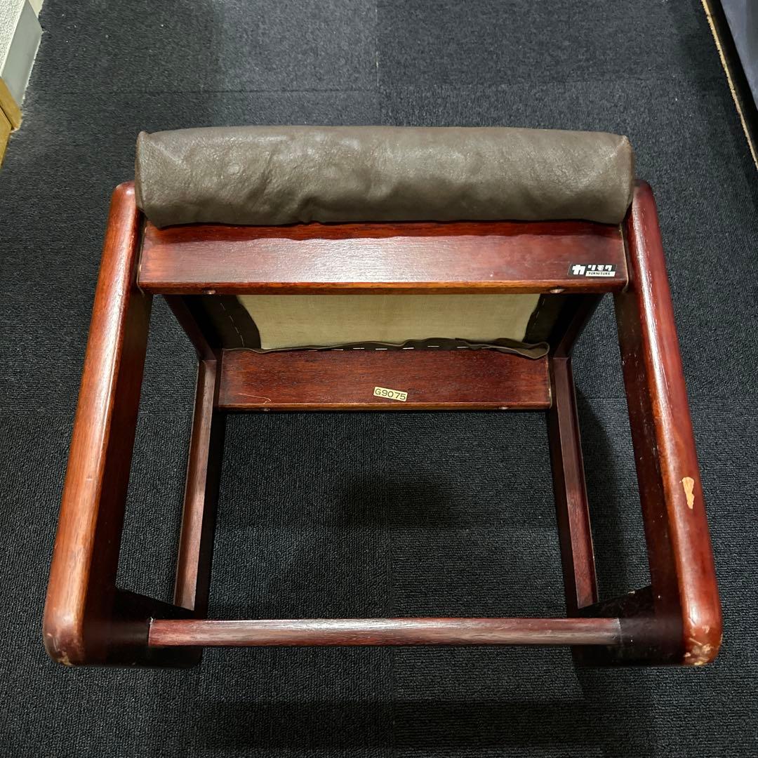 【一点物】カリモク　ヴィンテージ　オットマン　スツール　牛皮