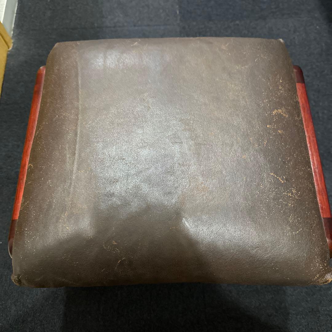 【一点物】カリモク　ヴィンテージ　オットマン　スツール　牛皮