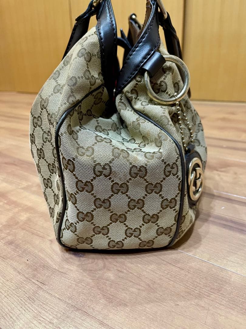 GUCCI グッチ スーキー ハンドバッグ キャンバスレザーGGモノグラム