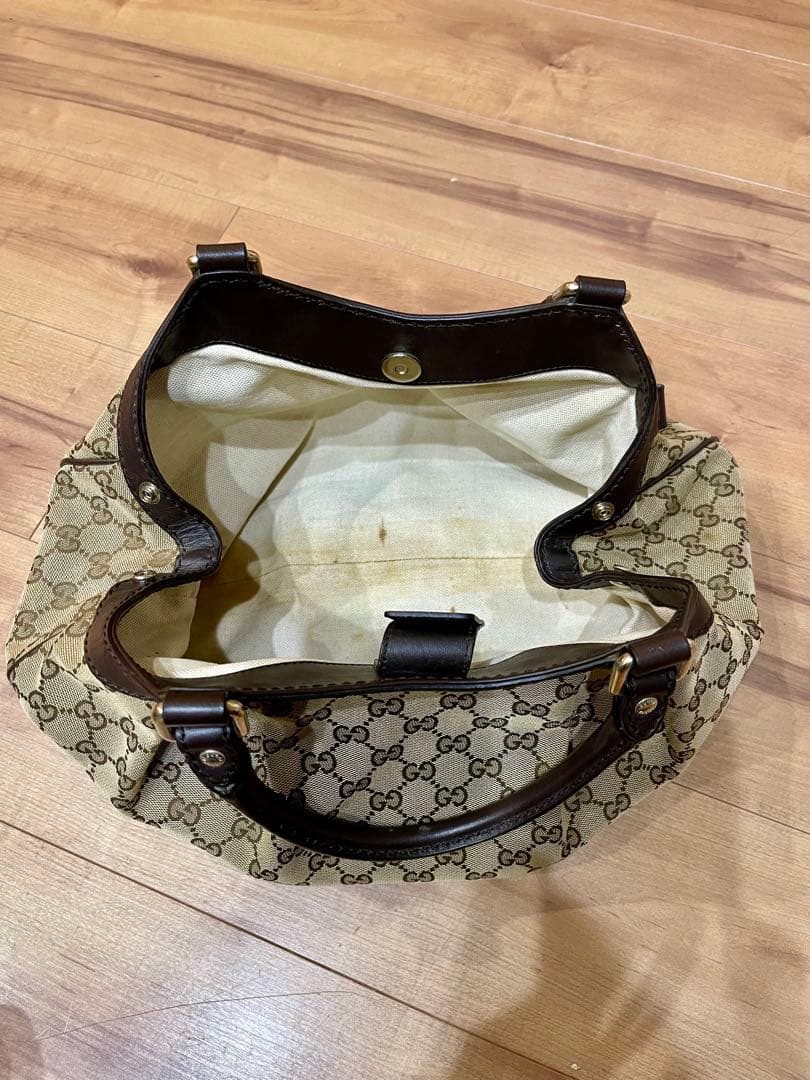 GUCCI グッチ スーキー ハンドバッグ キャンバスレザーGGモノグラム