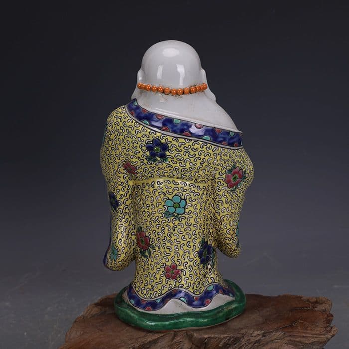 パステル彫刻磁器布袋羅漢仏像 装飾品 工艺品 美術品 置物