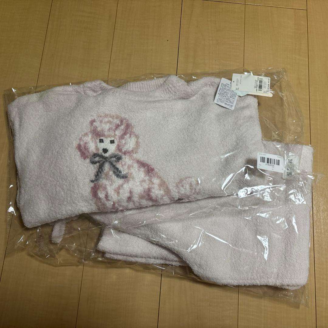 ジェラートピケ　プードル柄ジャガードプルオーバー&ベビモコロングパンツ