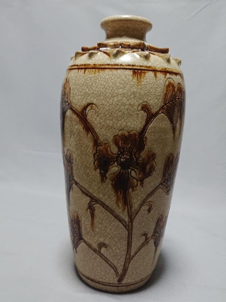 コレクター収集　安南　鉄絵芙蓉文　瓶