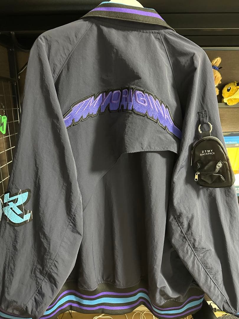 ずっと真夜中でいいのに。 テクノプア バーシティジャケット(ネイビー)