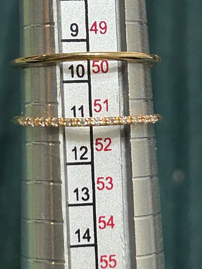 SIENA ROSE k10 YG LINE平行2連 ダイヤモンド リング11号