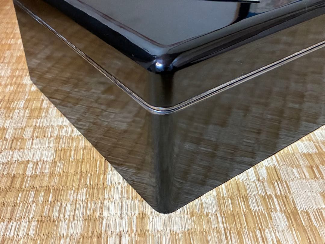 漆器 重箱 銀細工 富士山と鶴の絵柄 文箱 三越謹製 作家物 共箱