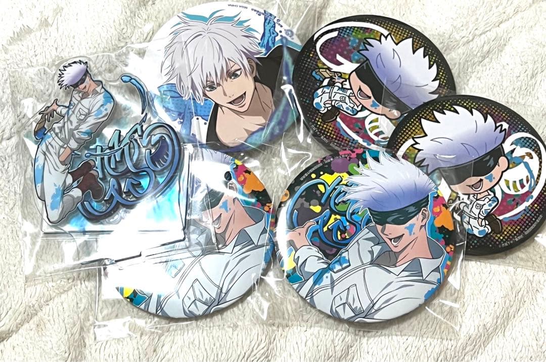 セガラッキーくじ呪術廻戦五条悟缶バッジアクリルスタンドアクキー