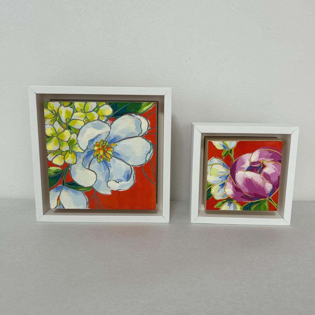 絵 花 フラワー アート 海外作家 2点
