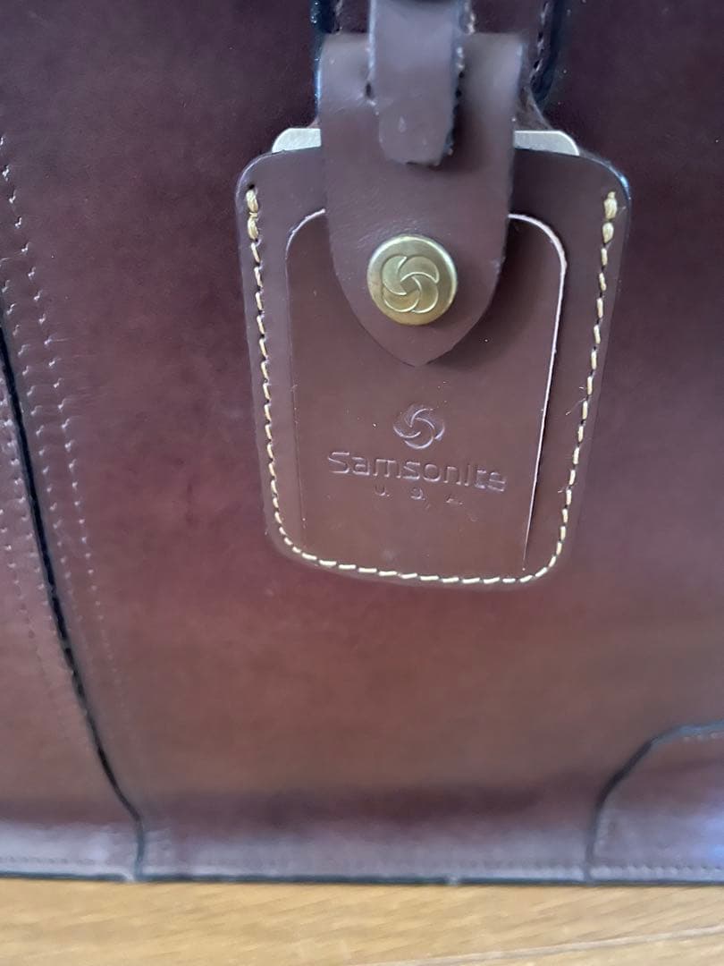 Samsonite ブラウンレザービジネスバッグ
