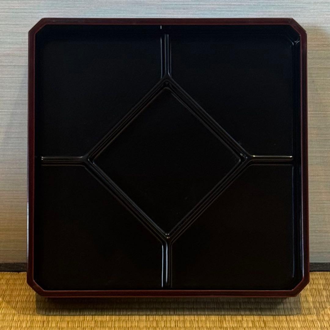 輪島塗 松華堂 溜塗 弁当箱 五段一組 共箱 美品 未使用