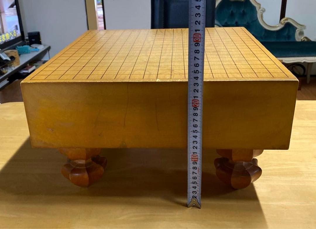 高級囲碁盤 囲碁盤 本蛤碁石 那智黒石 碁笥 へそ有り 蓋付き セット