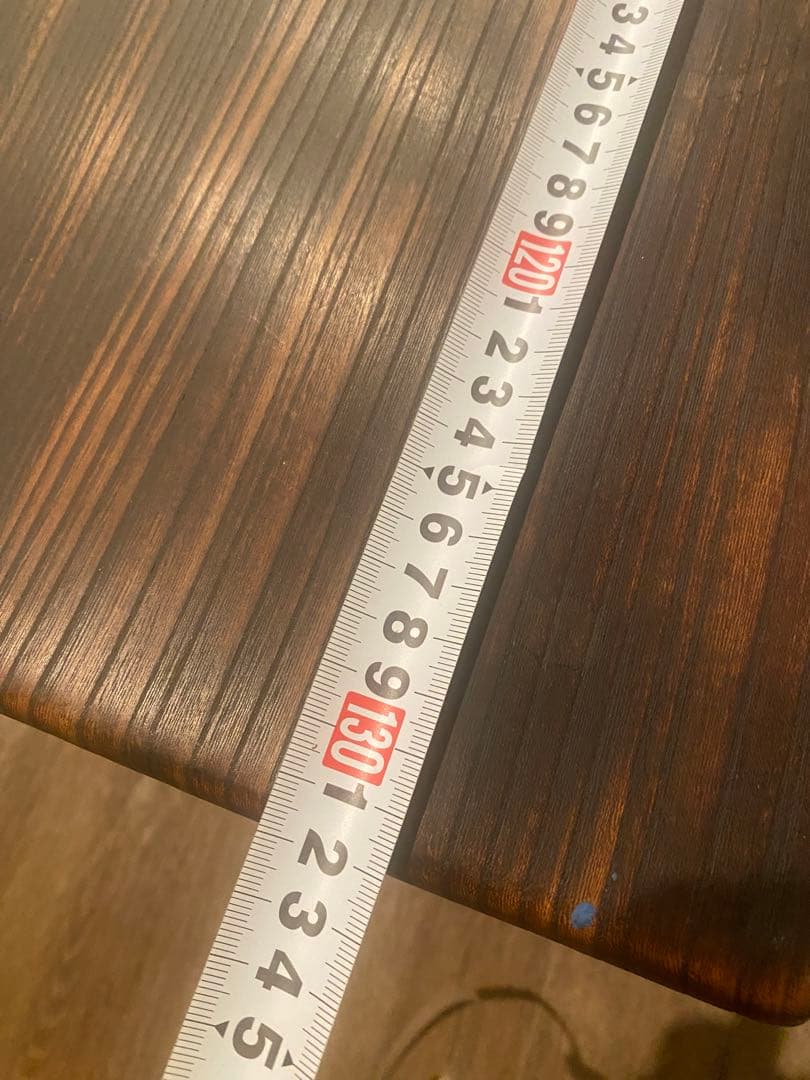 木製 黒色 自然エッジ テーブル