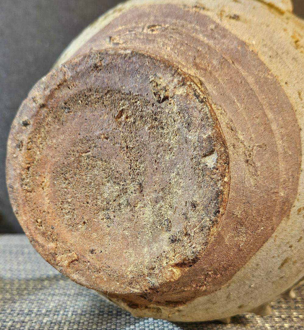 古代中国陶磁器　漢～隋代　緑釉　龍貼り　 高さ28.2cm　壺　花入れ　オブジェ