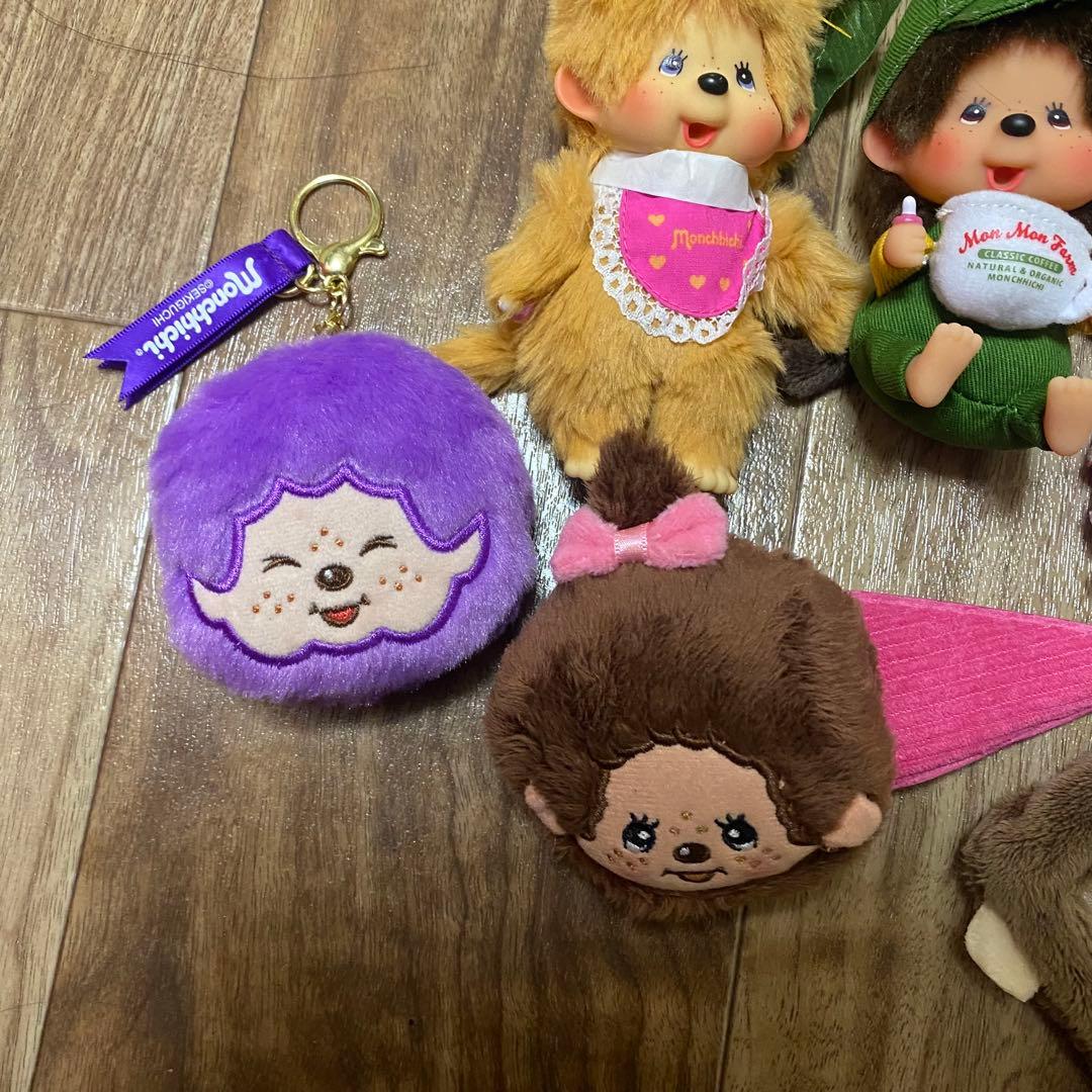 希少　モンチッチぬいぐるみキーホルダー ゴールド 香港限定コーヒー女の子ポーチ