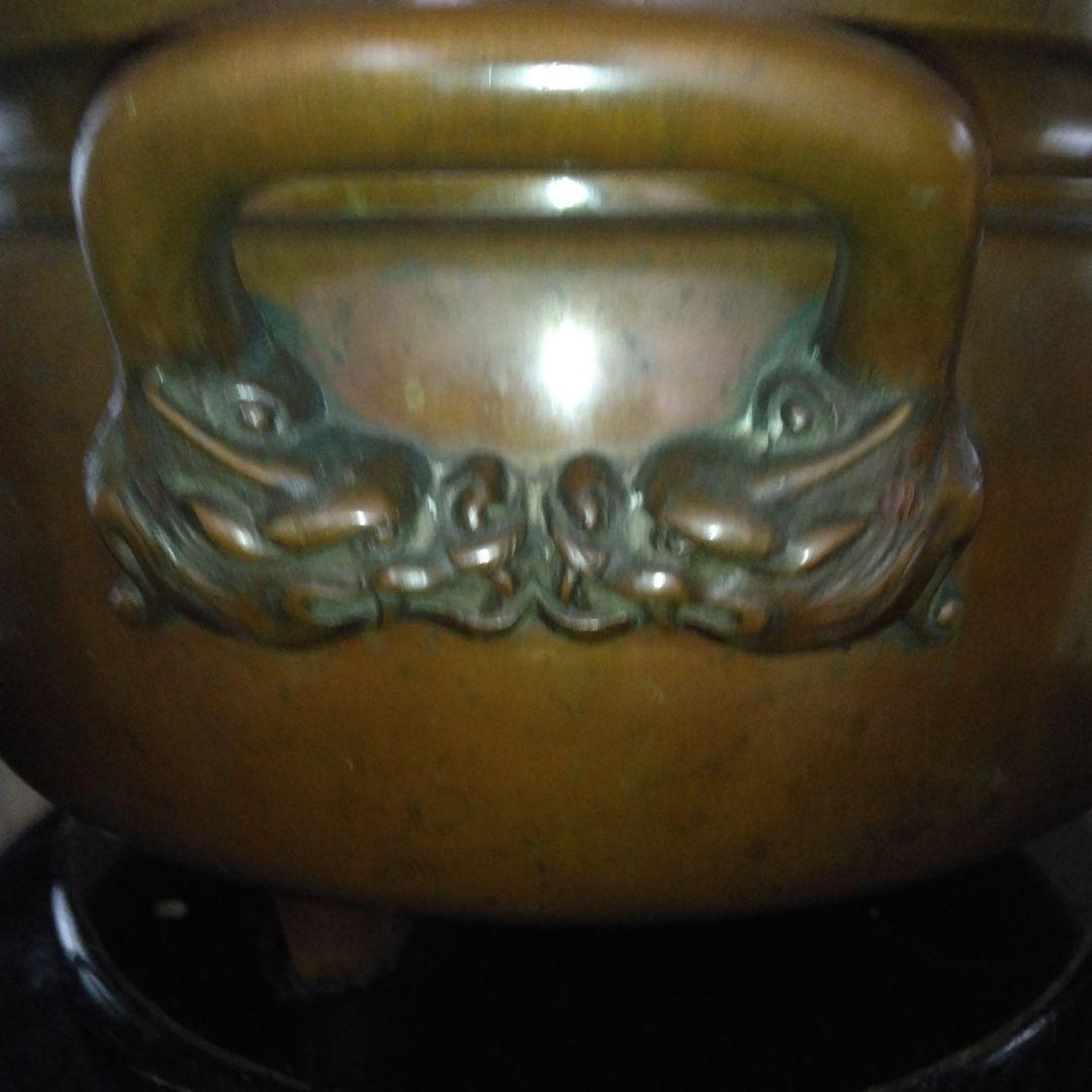 尺八瓶掛火鉢 七福神 宝船彫金入