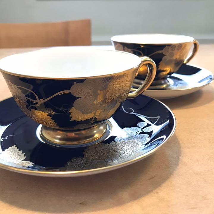 大倉陶園 コーヒーカップ 2個 葡萄 ぶどう 金彩 金蝕 希少 【楽天市場