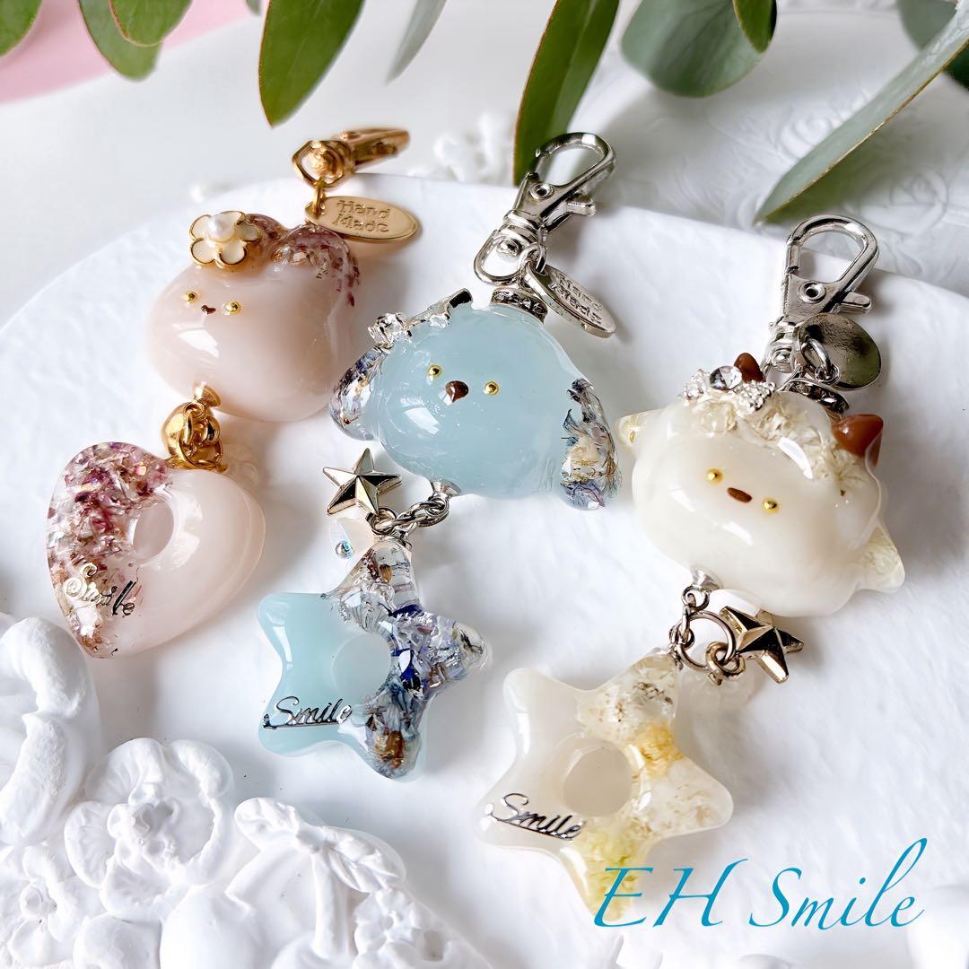 kikiさま専用レジンキーホルダー　うさぎ、いぬ、ひつじ3点セット