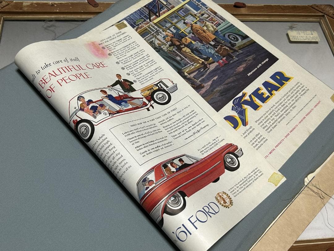 GOODYEAR 広告 アート額縁 インテリア ビンテージ LIFE 雑誌 - メルカリ