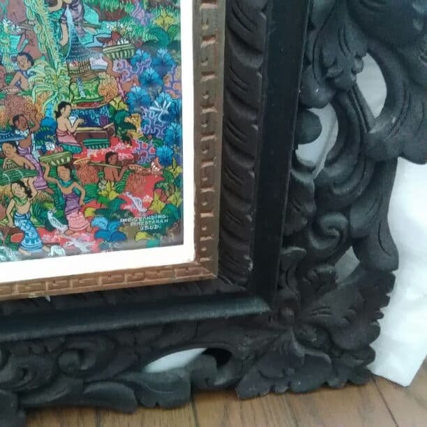 バリ島　アーティスト　絵画　オリジナル額縁