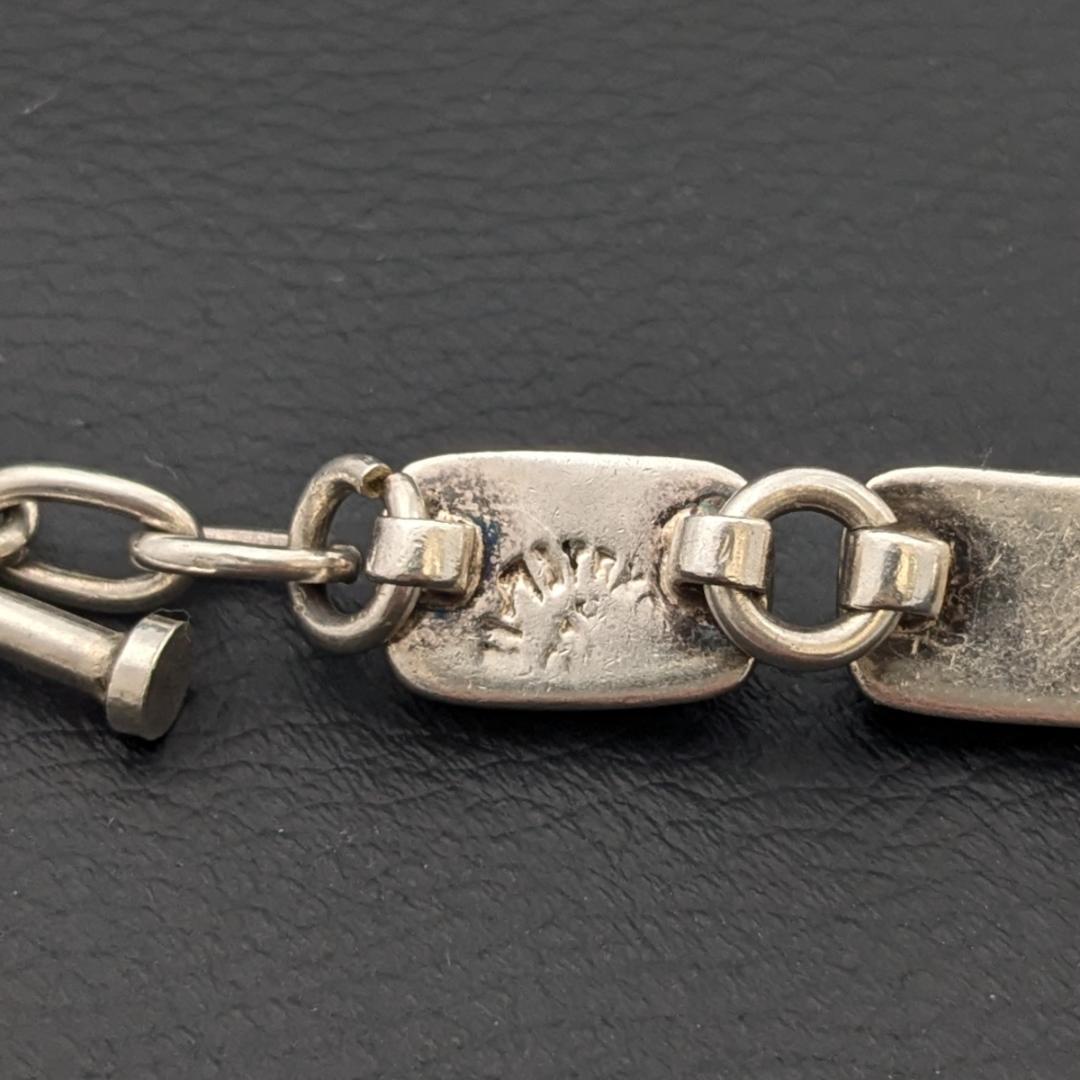 ヴィンテージ メキシカンシルバー925 オニキス ブレスレット31.5g