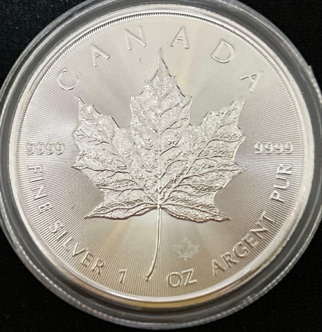 2023年 カナダ「メイプルリーフ」純銀 1オンス銀貨 クリアケース付