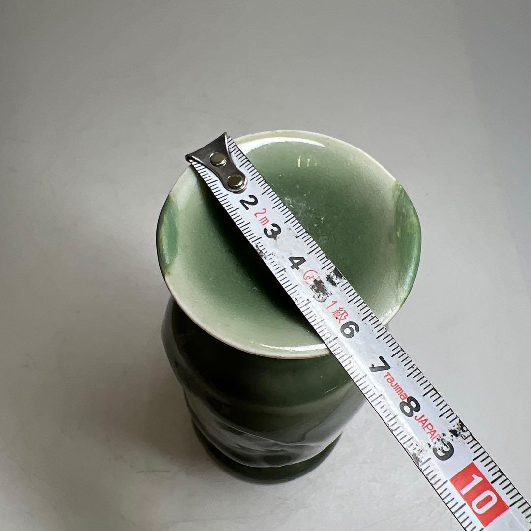 江戸後期 三田青磁燭台 木箱付 高さ16 3 東Y7 0523 江戸