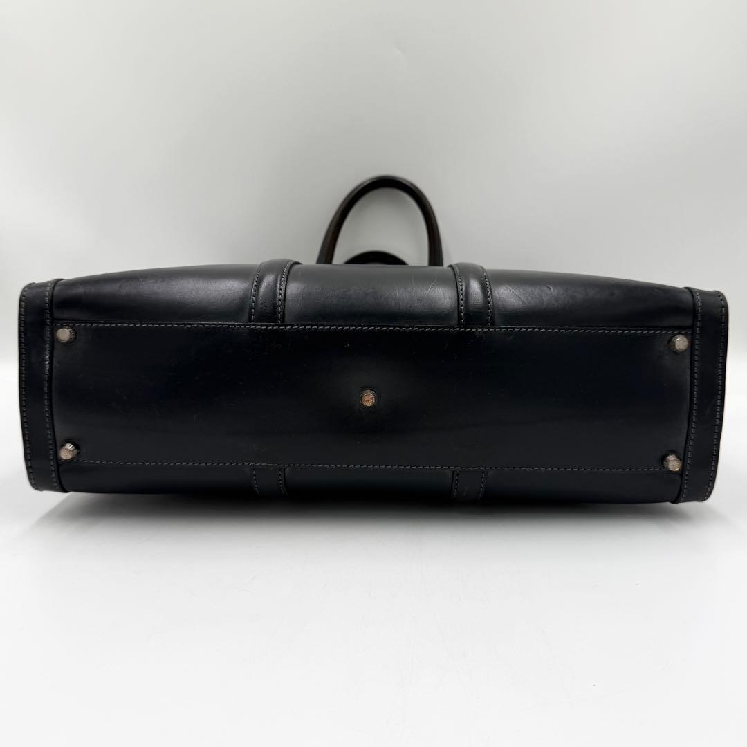 【美品】万双 マンソウ トートバッグ ビジネス ブライドルレザー A4 ブラック