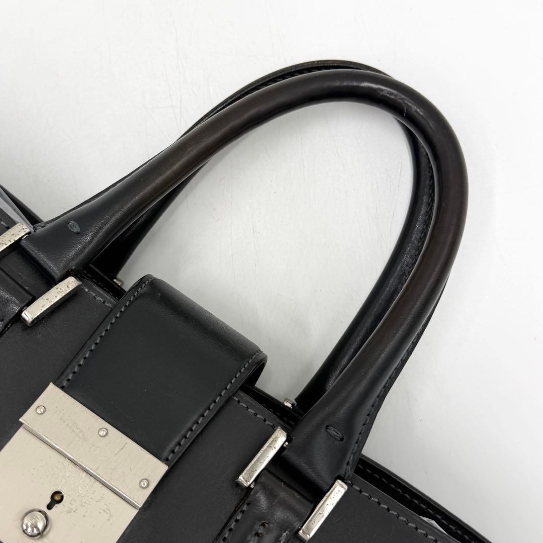 【美品】万双 マンソウ トートバッグ ビジネス ブライドルレザー A4 ブラック