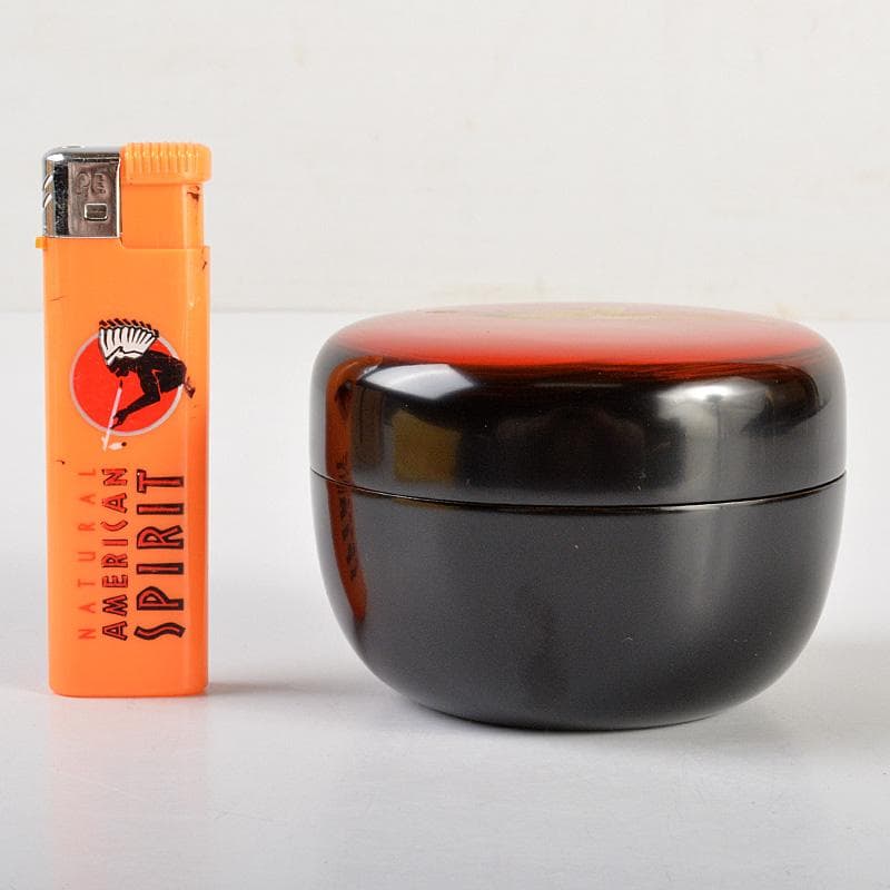 茶道具　塗師　牧田芳祥作　日の出鶴蒔絵　中棗　共箱　V　6594