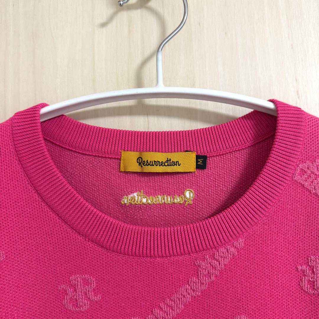 美品 レザレクション ロゴモノグラム ニットプルオーバー